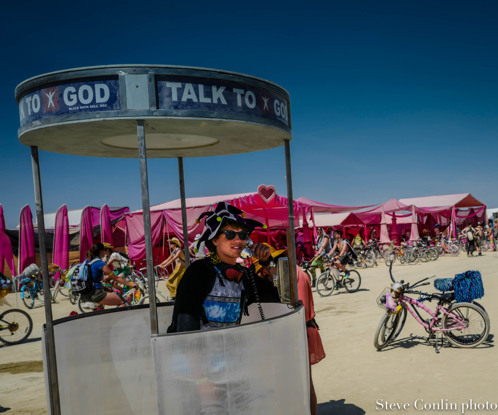 Talk to God. Evidently there was another booth where you could be God and talk to the folks using this booth.