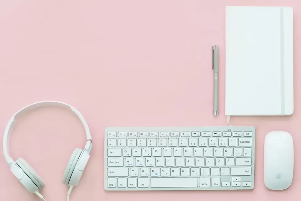 calculator, pink, office, desk