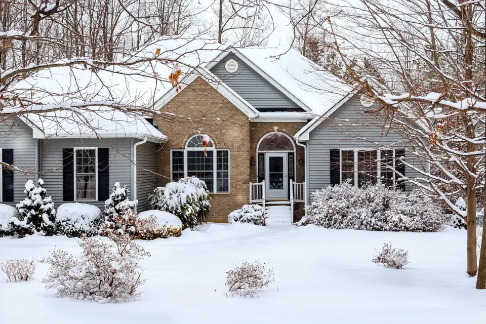 winter, snow scene, house, home